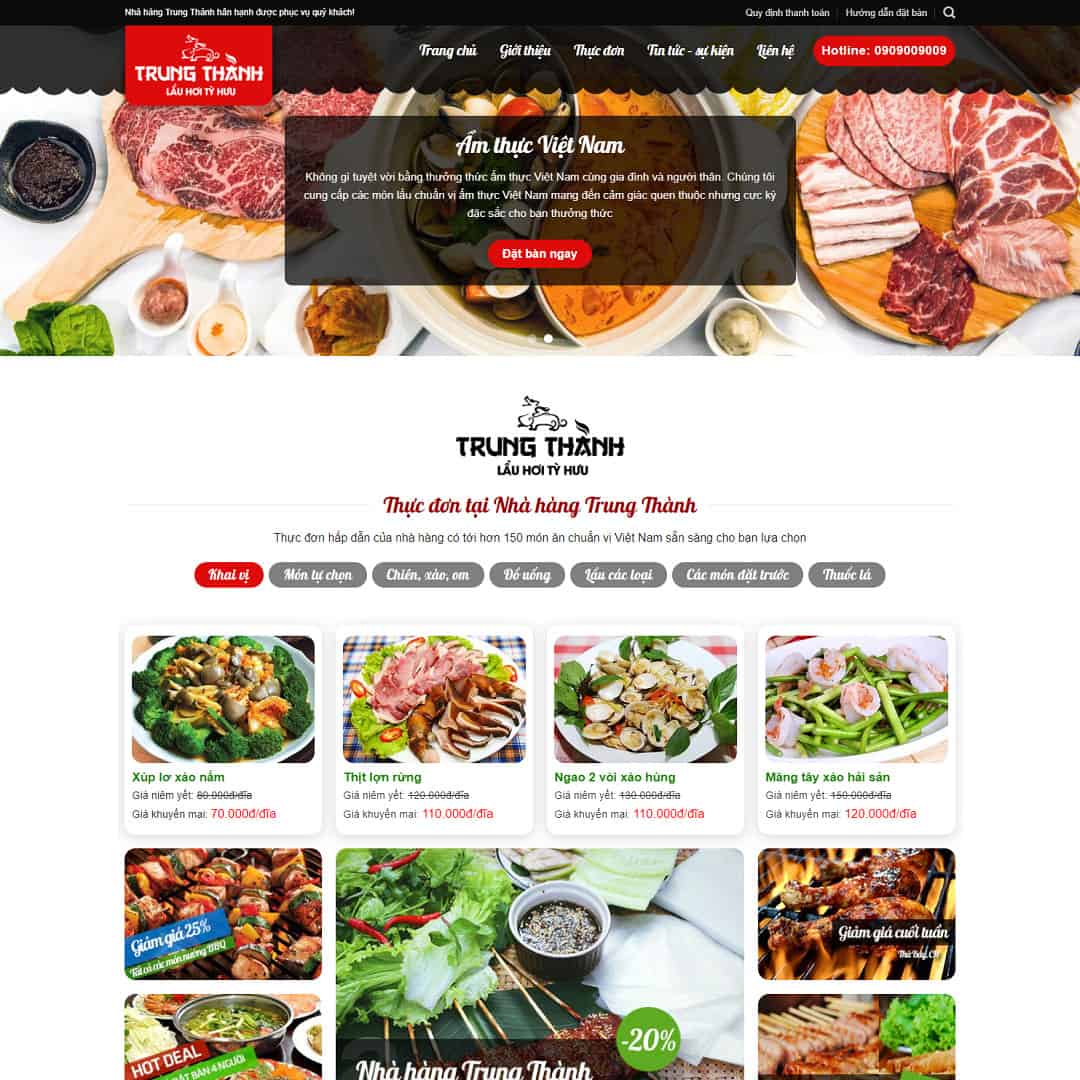 Theme WordPress nhà hàng