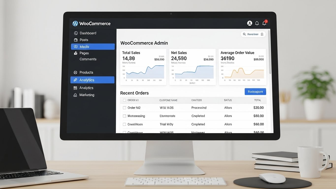 Bảng điều khiển quản trị website WordPress v&agrave; WooCommerce 