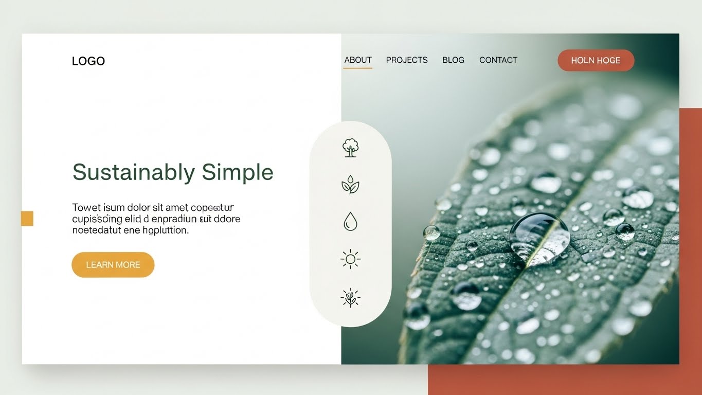 Bảng m&agrave;u tự nhi&ecirc;n v&agrave; thiết kế tối giản cho website m&ocirc;i trường 