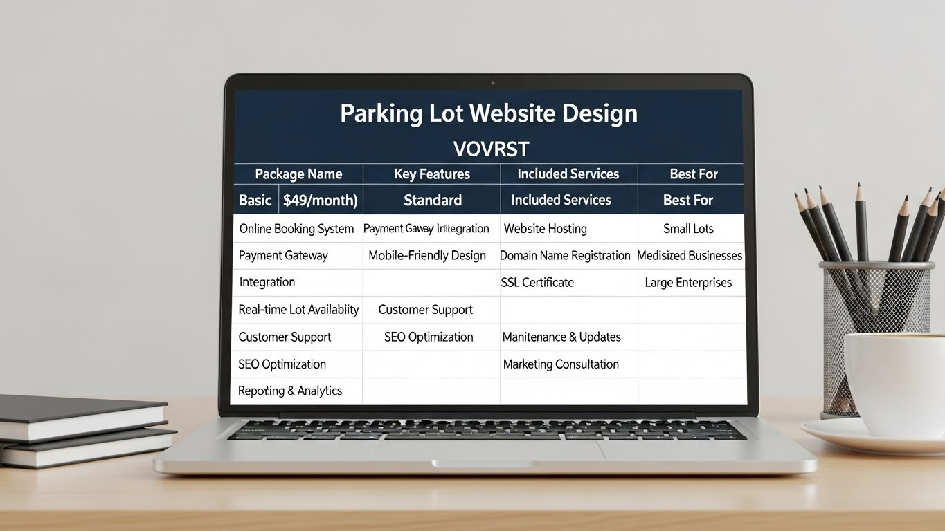 Bảng so s&aacute;nh c&aacute;c g&oacute;i thiết kế website b&atilde;i đỗ xe theo chi ph&iacute; v&agrave; t&iacute;nh năng 