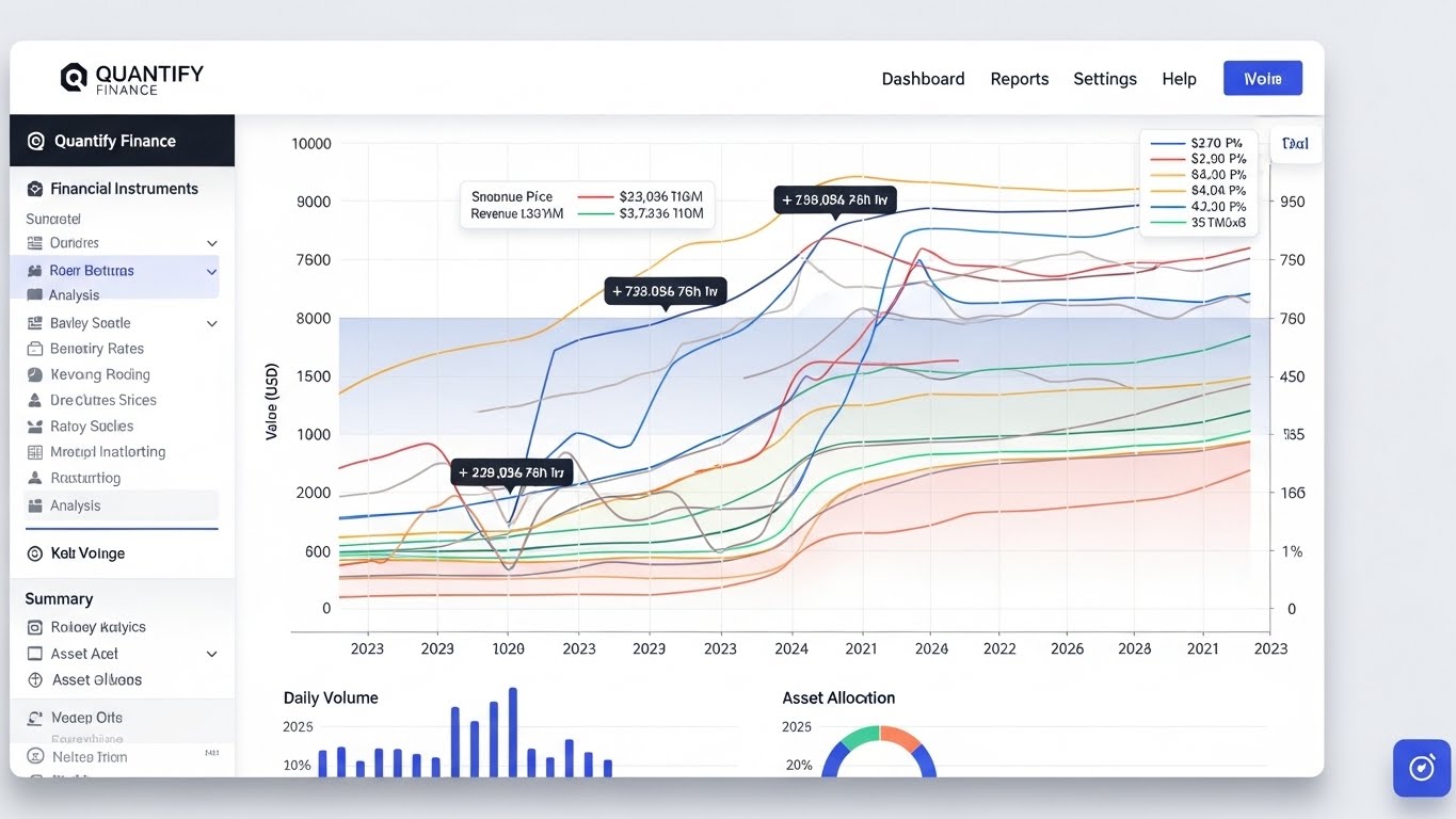Biểu đồ ph&acirc;n t&iacute;ch dữ liệu t&agrave;i ch&iacute;nh trực quan tr&ecirc;n website 