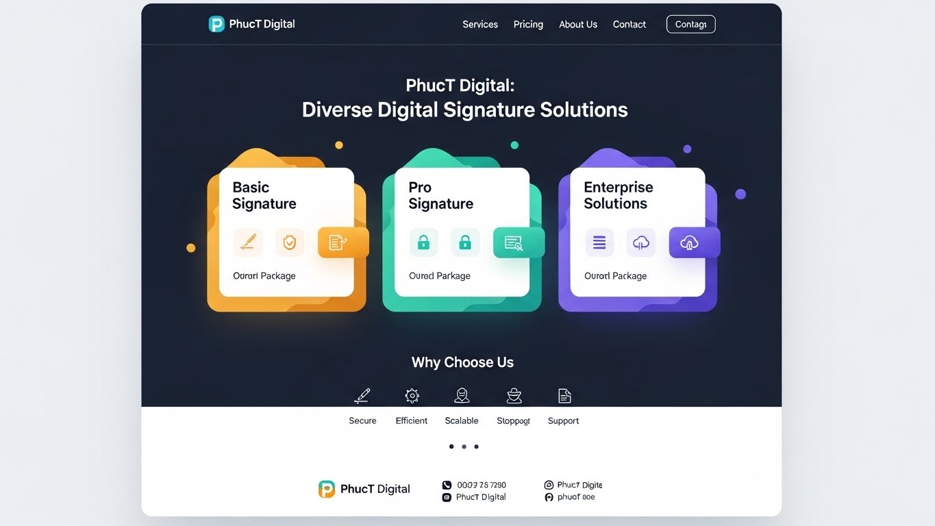 C&aacute;c g&oacute;i dịch vụ thiết kế website chữ k&yacute; số đa dạng tại PhucT Digital 