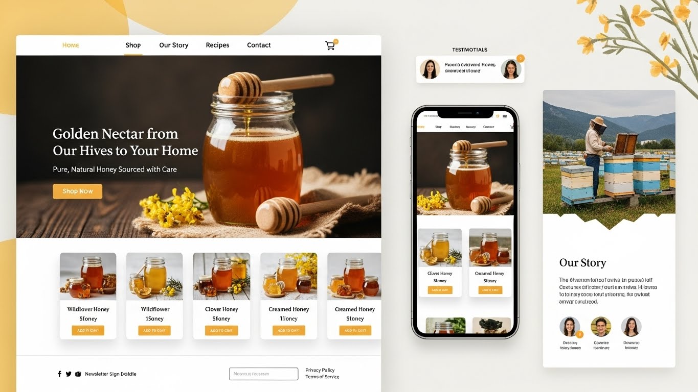 Các mẫu website bán mật ong đẹp và chuyên nghiệp, chuẩn SEO