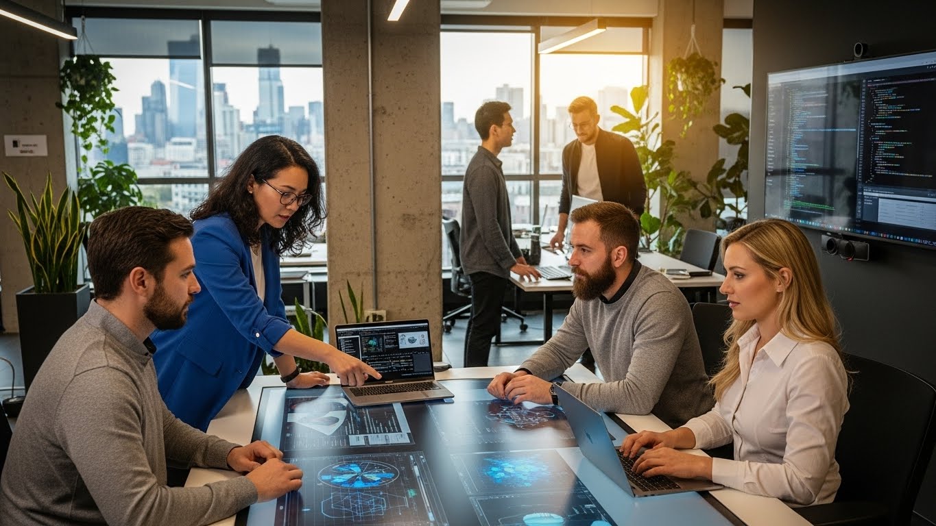 Đội ngũ chuy&ecirc;n gia của PhucT Digital đang l&agrave;m việc 