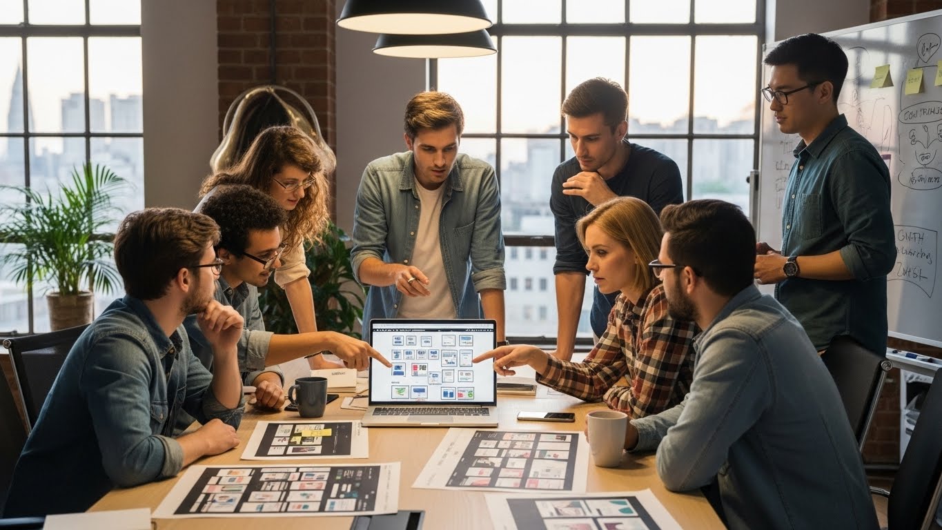 Đội ngũ chuyên gia của THIETKEWEBCHUYENNGHIEP.ORG đang thảo luận về một dự án thiết kế website