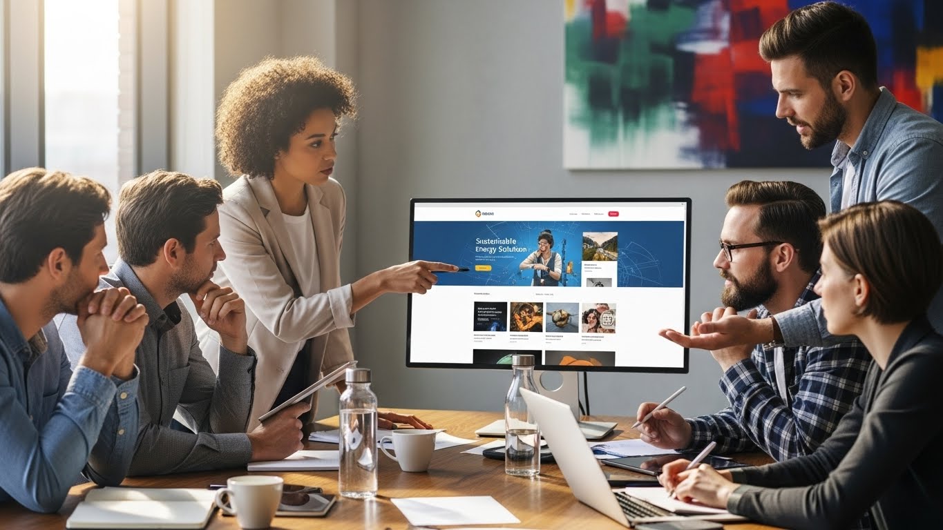 Đội ngũ chuy&ecirc;n gia đang thảo luận về dự &aacute;n thiết kế website 