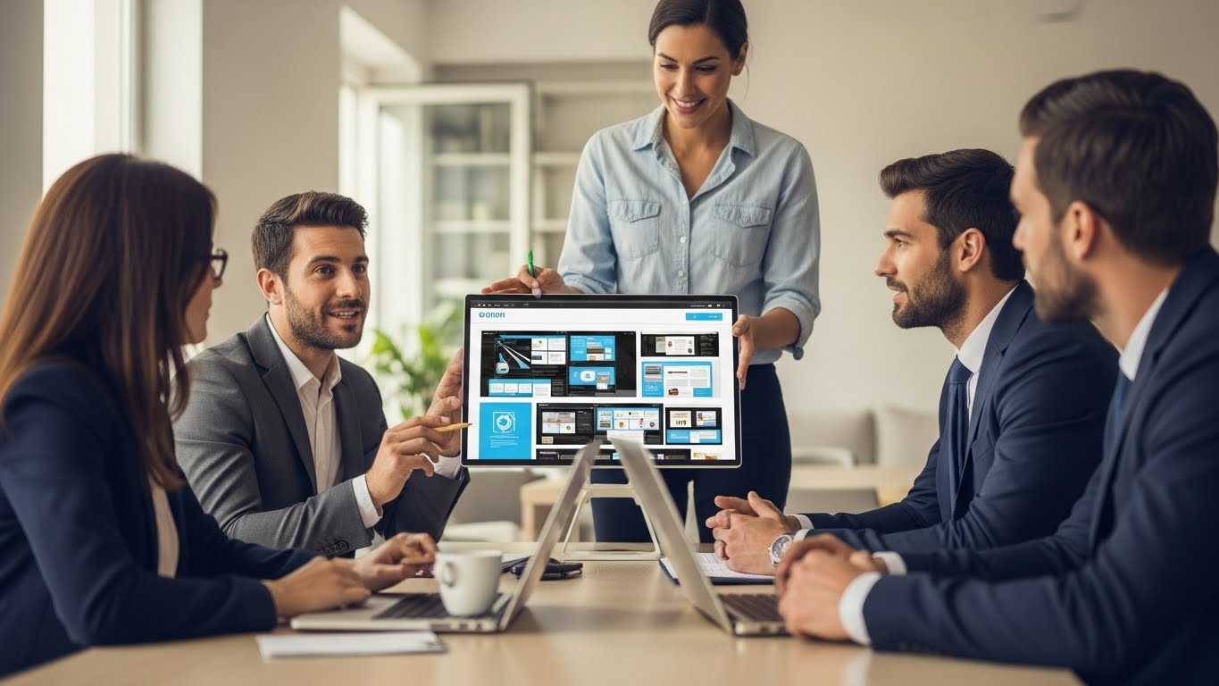 Đội ngũ chuy&ecirc;n gia đang thảo luận về dự &aacute;n thiết kế website 