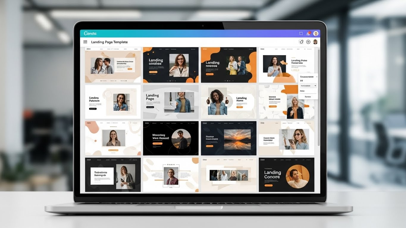 Bước 1: Truy Cập Canva và Chọn Mẫu Landing Page