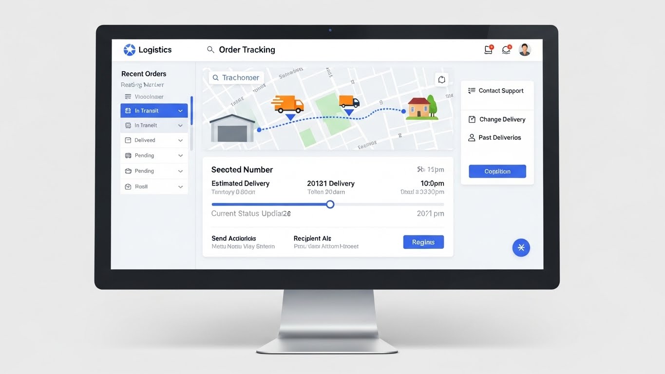 Giao diện quản lý đơn hàng trực tuyến trên website vận chuyển