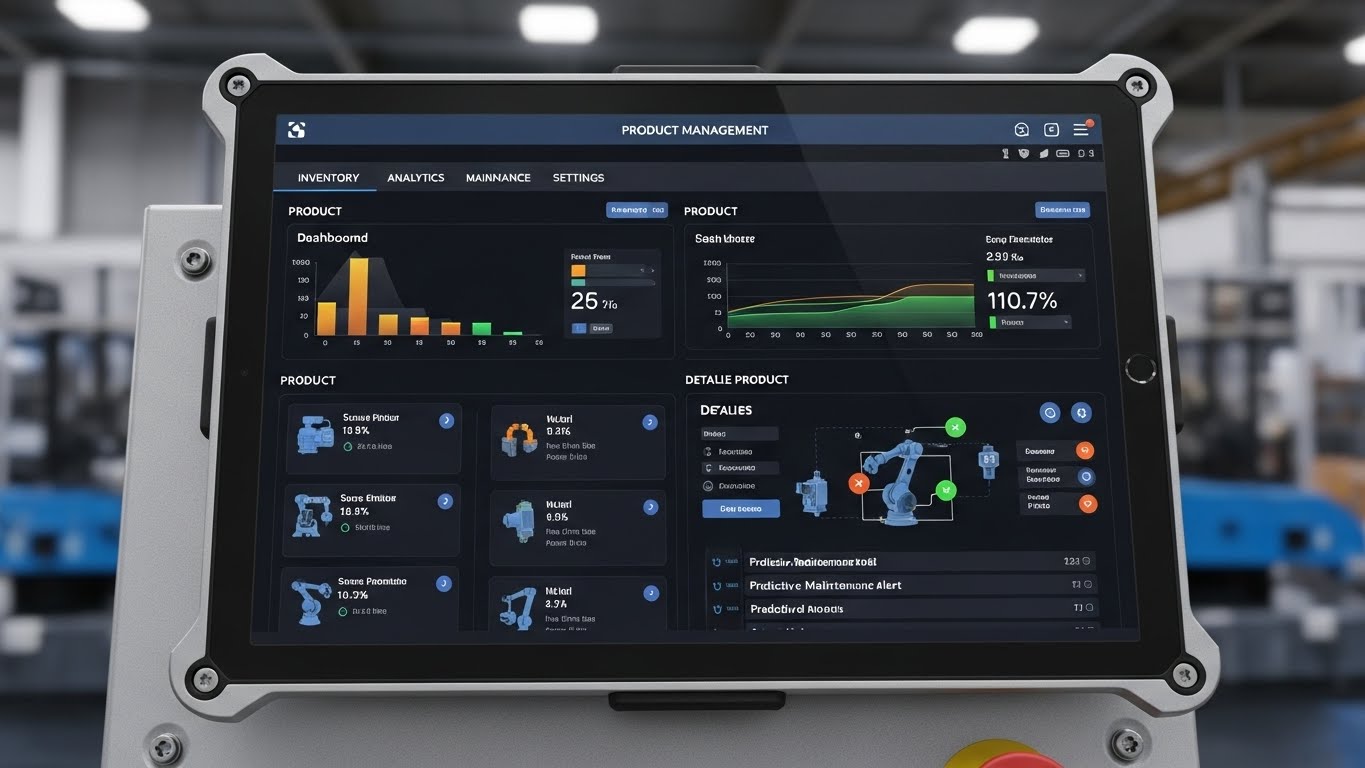 Giao diện quản l&yacute; sản phẩm thiết bị c&ocirc;ng nghiệp chi tiết 