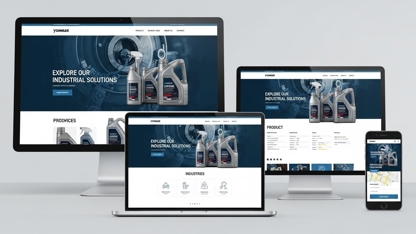 Giao diện website b&aacute;n dầu nhớt chuy&ecirc;n nghiệp tr&ecirc;n nhiều thiết bị 