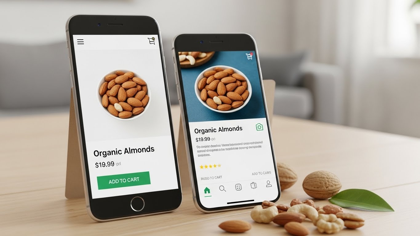 Giao diện website b&aacute;n hạt dinh dưỡng đẹp mắt tr&ecirc;n laptop v&agrave; điện thoại 