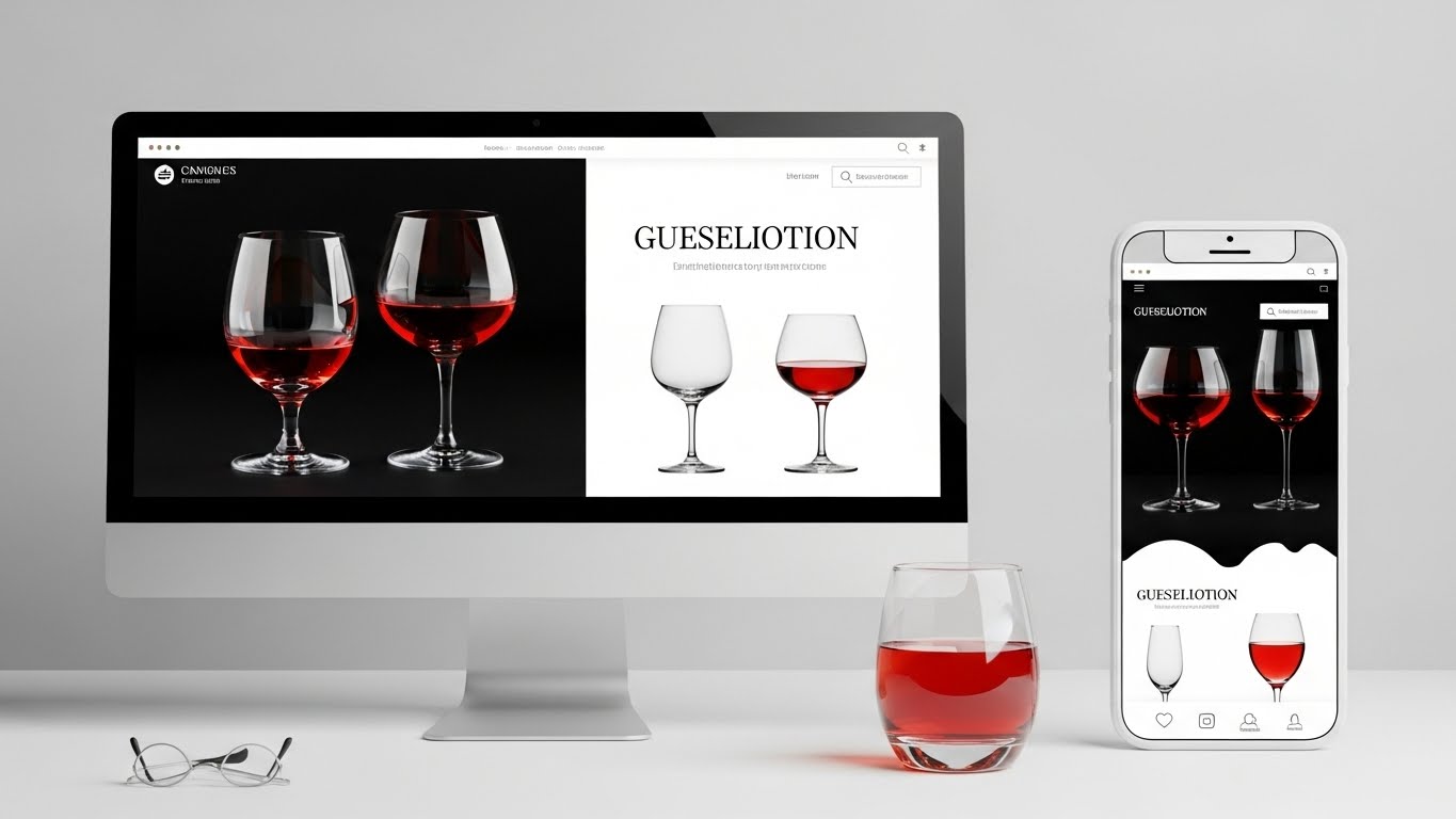 Giao diện website b&aacute;n ly cốc thủy tinh tinh tế tr&ecirc;n m&aacute;y t&iacute;nh v&agrave; điện thoại. 