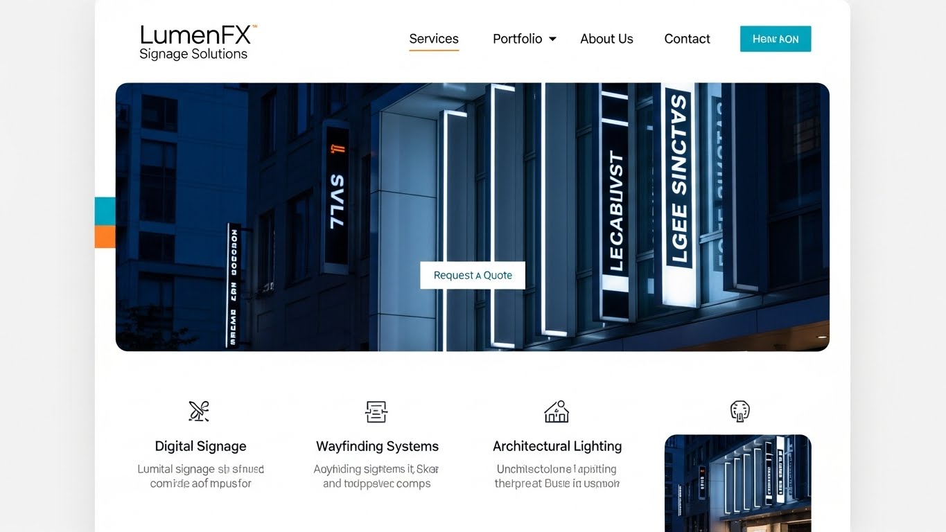 Giao diện website bảng hiệu quảng c&aacute;o chuy&ecirc;n nghiệp, hiện đại 