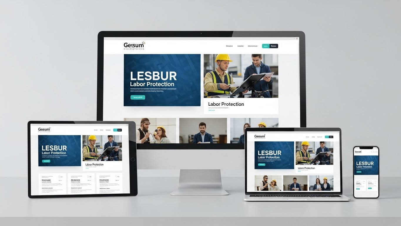 Giao diện website bảo hộ lao động chuyên nghiệp trên nhiều thiết bị