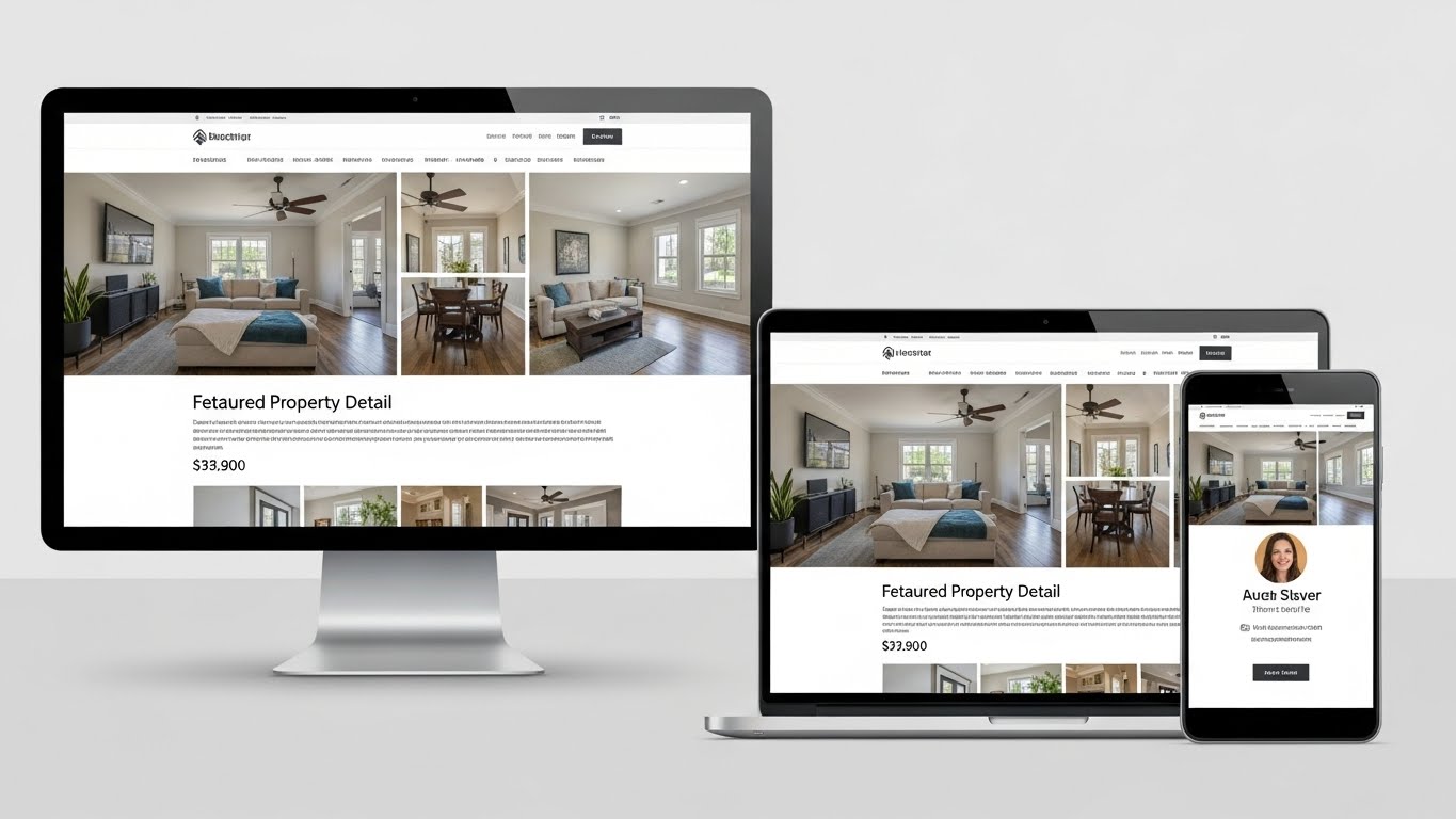 Giao diện website bất động sản hiện đại tr&ecirc;n nhiều thiết bị. 