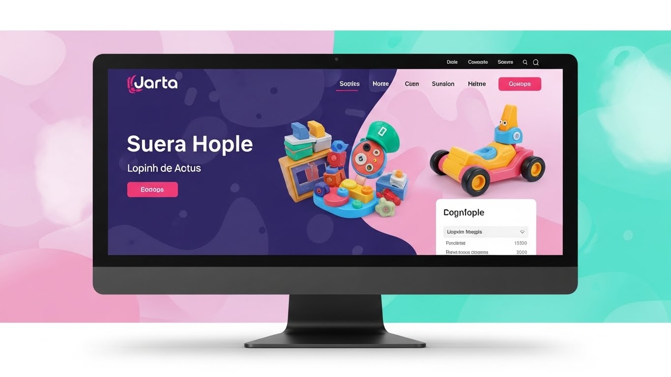 Giao diện website đồ chơi trẻ em với m&agrave;u sắc tươi s&aacute;ng v&agrave; h&igrave;nh ảnh sản phẩm sắc n&eacute;t 