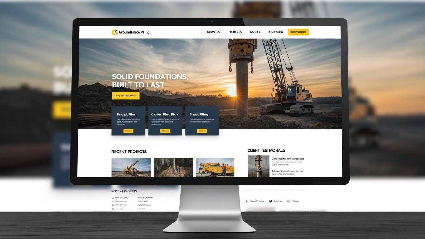 Giao diện website &eacute;p cọc b&ecirc; t&ocirc;ng chuy&ecirc;n nghiệp tr&ecirc;n m&aacute;y t&iacute;nh 