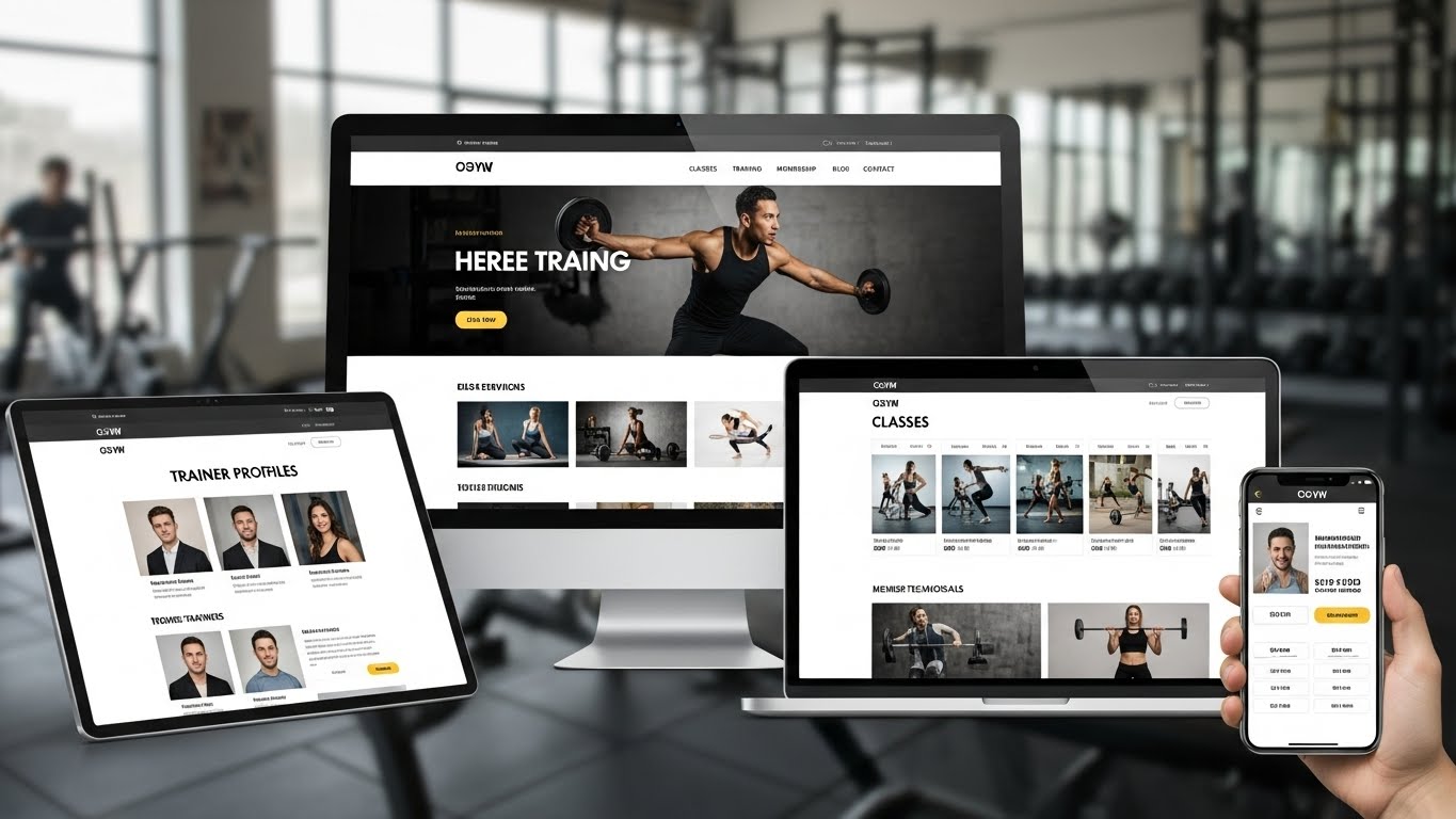 Giao diện website gym chuyên nghiệp trên nhiều thiết bị
