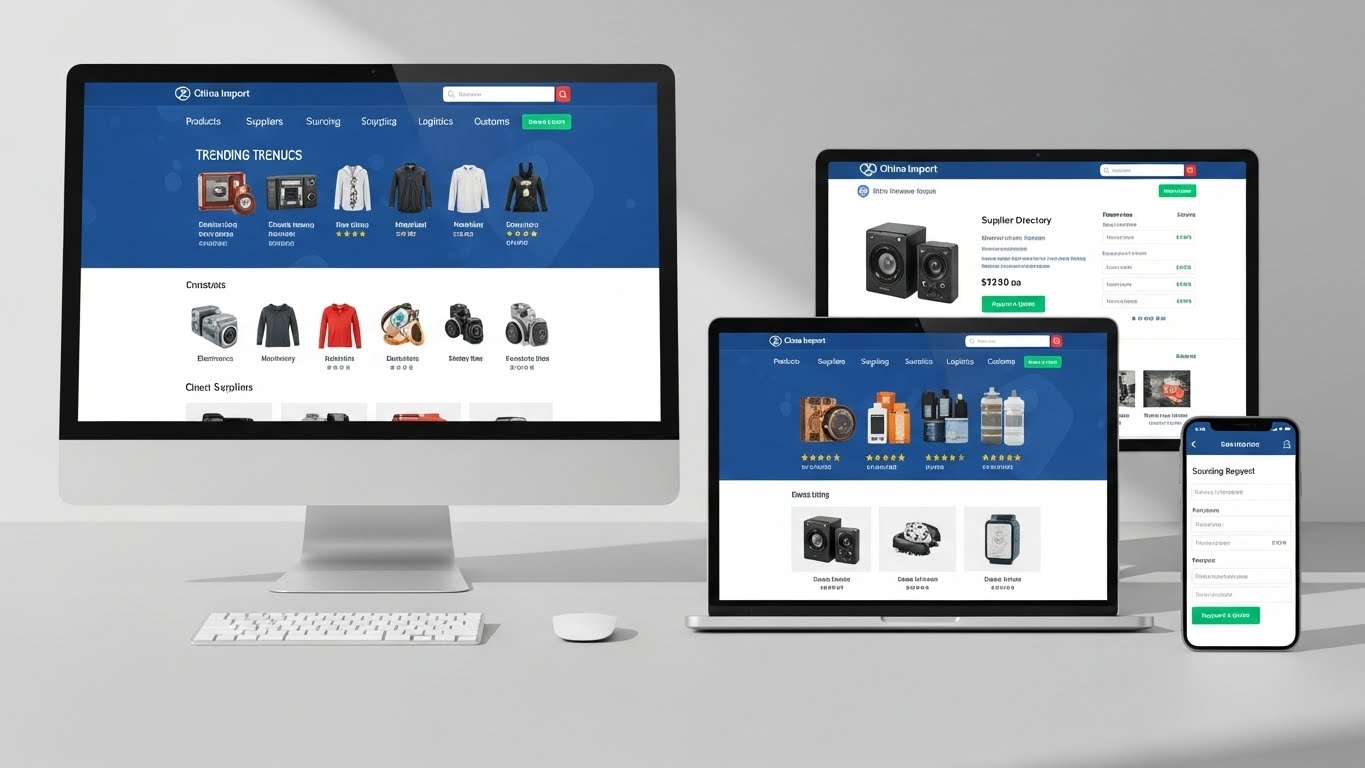 Giao diện website nhập h&agrave;ng Trung Quốc chuy&ecirc;n nghiệp tr&ecirc;n nhiều thiết bị kh&aacute;c nhau 
