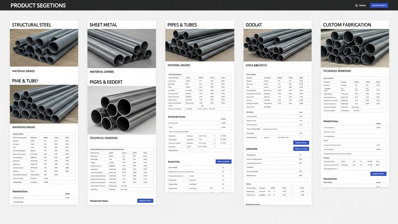 Giao diện website sắt th&eacute;p chuy&ecirc;n nghiệp, hiện đại 