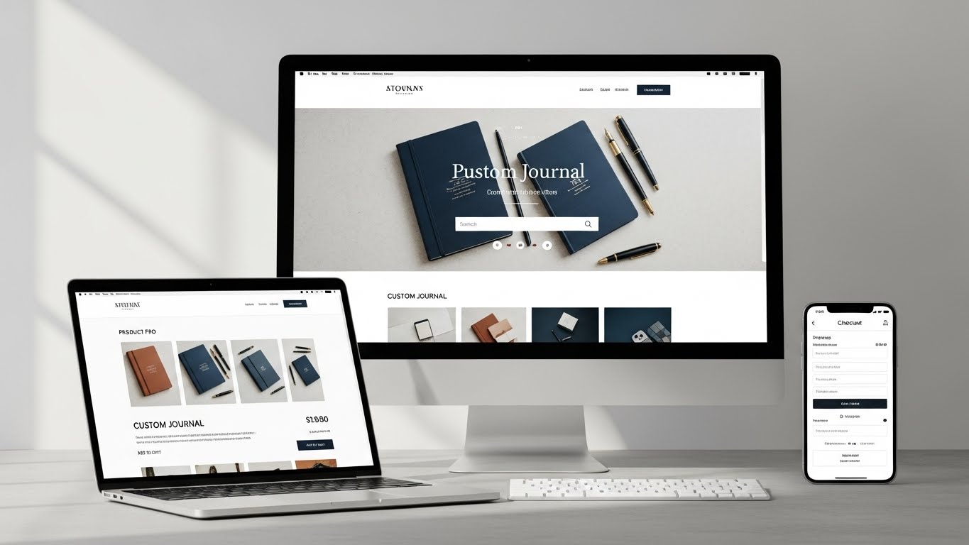 Giao diện website văn ph&ograve;ng phẩm chuy&ecirc;n nghiệp tr&ecirc;n nhiều thiết bị. 