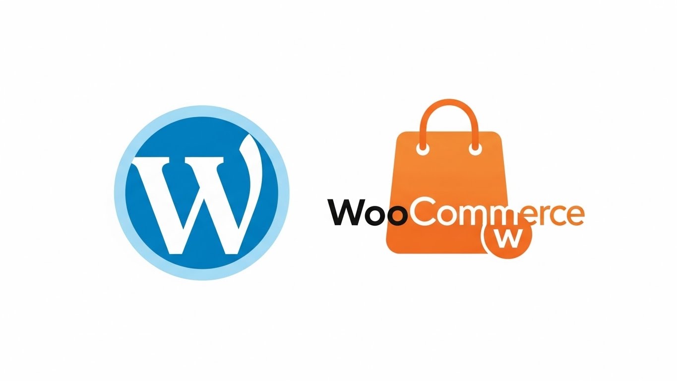 Logo của WordPress v&agrave; WooCommerce đặt cạnh nhau 