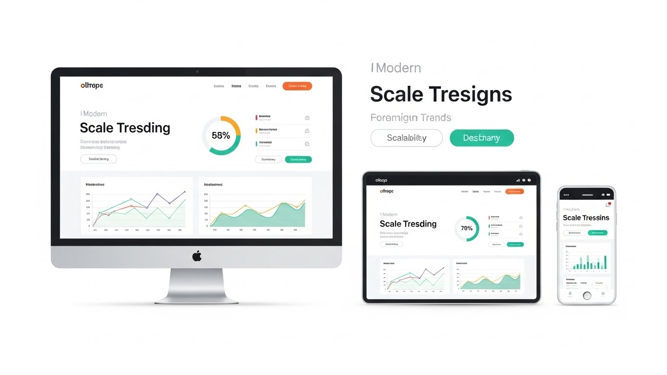 Minh họa c&aacute;c xu hướng thiết kế website b&aacute;n c&acirc;n hiện đại, tối giản 
