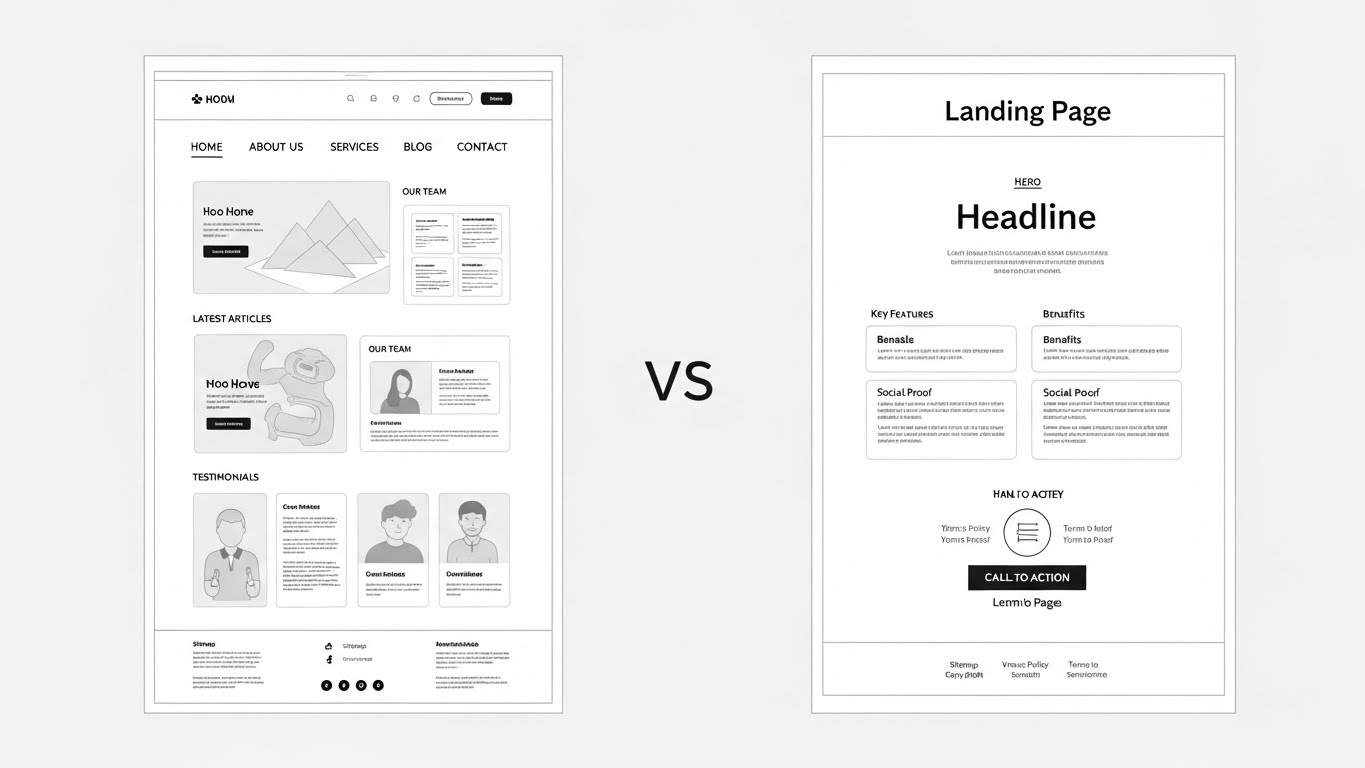 Sự Khác Biệt Giữa Landing Page Và Website Thông Thường