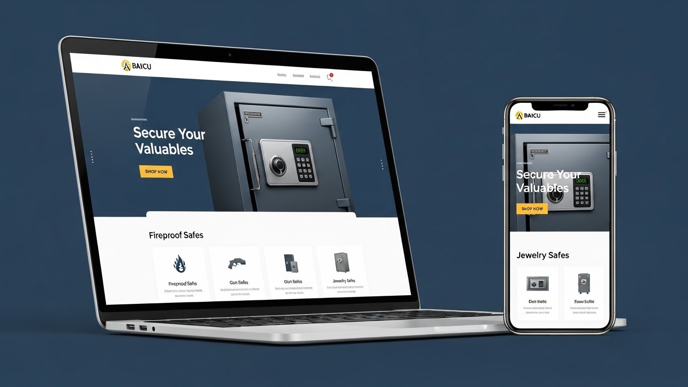 Một website b&aacute;n k&eacute;t sắt chuy&ecirc;n nghiệp hiển thị tr&ecirc;n laptop v&agrave; điện thoại 