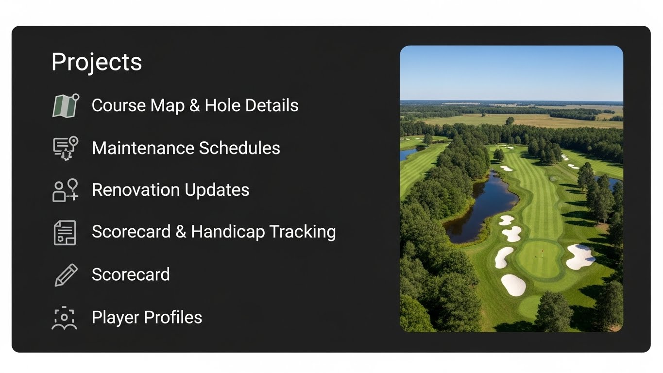 Sơ đồ c&aacute;c t&iacute;nh năng cốt l&otilde;i của website golf: b&aacute;n h&agrave;ng, đặt lịch, dự &aacute;n 