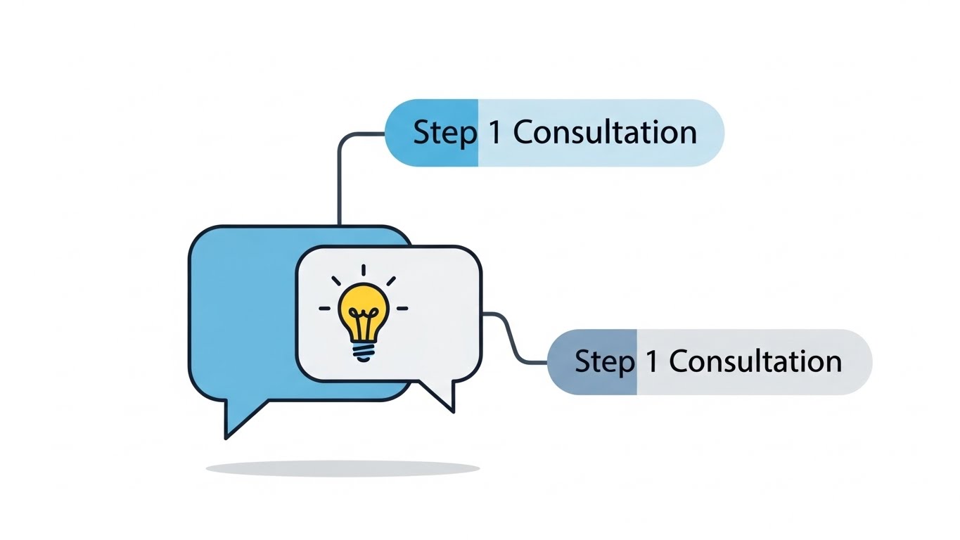 Sơ đồ quy tr&igrave;nh thiết kế website 5 bước từ tư vấn, thiết kế, lập tr&igrave;nh, kiểm thử đến b&agrave;n giao. 