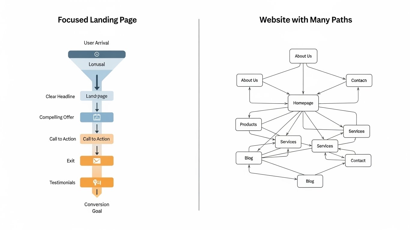 Phân Biệt Landing Page Và Website (Homepage) Trong Bối Cảnh Digital Marketing